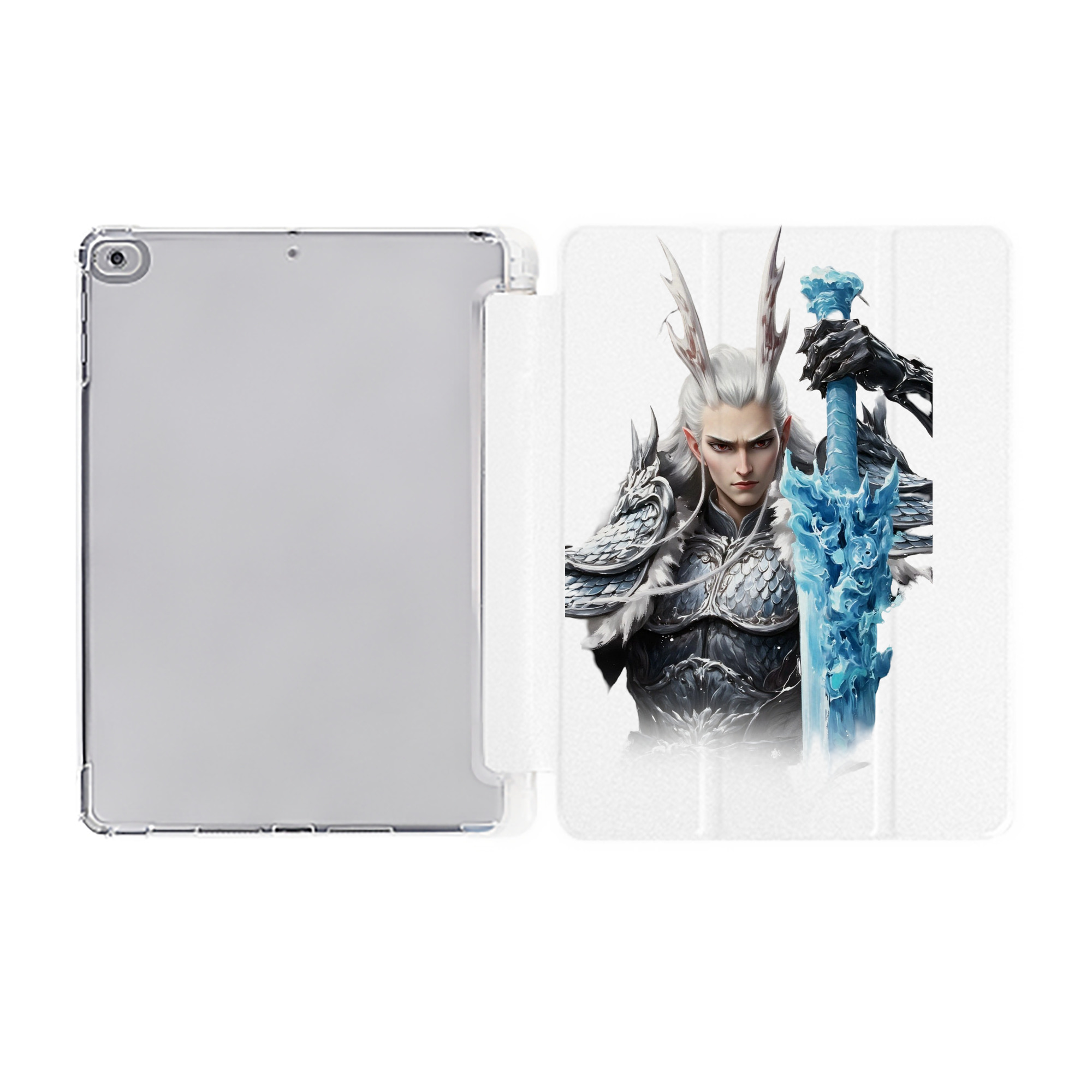 （画像用） Ne Zha 2 ナタ 魔童の大暴れ IPad ケース ペン収納付き 三つ折りスタンド PUレザー×シリコン 対応機種9.5/10.5/10.9インチ